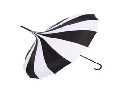 Umbrellas Wedding Pography 16 Bone Sun Selling Black And White Pagoda Long Handle Princess 8701238