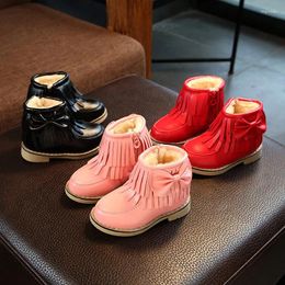 Boots Girl's Winter Suede Three Colours Tassel Comfy Children Short Boot 21-30 Infant Light Warm Classic Toddler Kids Shoes