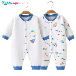 2Pcs Baby Boy Romper Pyjamas born Girl Jumpsuit Long Sleeves Onesies Pure Cotton Nightgown Winter Infant Warm Toddler Clothes 231220