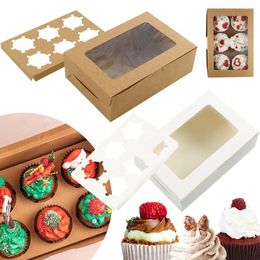 Take Out Containers 20 Pcs Cookie Boxes With Window And Inserts 6 Count Food Grade Treat Cupcake Holders For Cookies Muffins Cupcakes