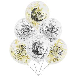 Eid Mubarak Balloons Happy Eid Balloons Happy Ramadan Muslim Festival Decoration Islamic New Year clear confetti254y