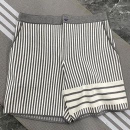 Men's Shorts Men Striped Summer Matching Colour Cotton Short Pants Women Korean Design Trouser Sport Casual Elastic Waist High