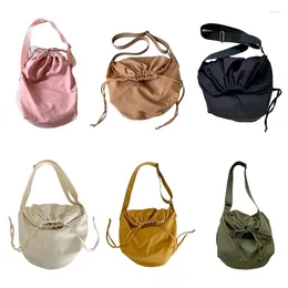 Evening Bags 2024 2023 Drawstring Shoulder Bag Simple Fashion Crossbody Versatile Nylon Large Capacity Travel For Women Girl