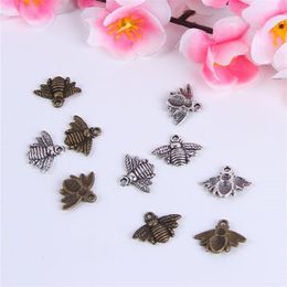 2015 DIY Silver Copper retro Bee Pendant Manufacture Jewellery pendant fit Necklace or Bracelets charm 300pcs lot 297w255V