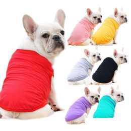 Dog Apparel Large Dogs Clothes Sublimation Blanks Towser Dog Apparel White Blank Puppy Shirts Solid Color Small T Shirt Cotton Outwear Dhnyc