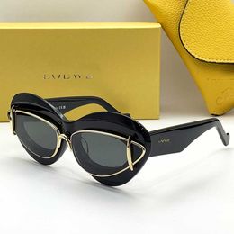 Cateye Doppelrahmen-Sonnenbrille aus Acetat und Metall 40119 Marke Mode Damen Designer-Sonnenbrille Metall-Doppelrahmen-Pilotbrille Occhiali Da Sole Firmati Da