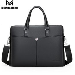 Men Briefcase Bags Business Leather Bag Shoulder Messenger Work Handbag 14 Inch Laptop Multifunctional Zipper 231220