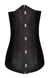 Goth Satin Black Corsets Sexy Lingerie Women Steel Waist Training Underbust Bustiers Plus Size Corselets Top 81927144739