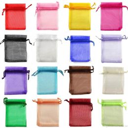 Drawstring Organza bags Gift wrapping bag Gift pouch Jewellery pouch organza bag Candy bags package bag mix color221q