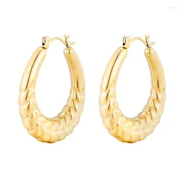 Hoop Earrings Vintage Gold Color Wheat Ear C-shaped Huggie For Women Stainless Steel Half Hoops Jewelry Gift Aretes De Mujer