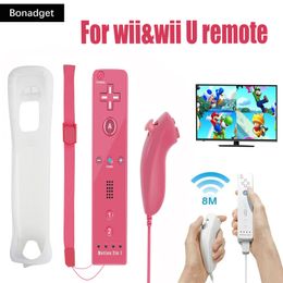 For WiiWii U Joystick 2 in 1 Wireless Nunchuck Remote Gamepad Optional Motion Plus Video Game Controller 231221