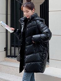 Women's Trench Coats Winter Jacket Puffer Parkas 2023 Fashion Ladies Oversized Coat With Hood Pockets Elegant Long Thicken Warm Outerwear