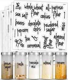 Wall Stickers Label Sticker Kitchen Pantry Labels Printed Transparent Self For Containers Jar Storage Waterproof Food Adhesive K9b6130112