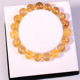 Whole Fashion natural Jewellery Citrine 10MM Round Beads Semi precious stone Crystal Chunky red bracelets bangles for women love221p