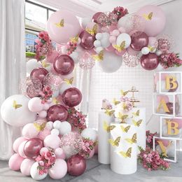 Macaron Pink Balloon Garland Arch Kit Wedding Birthday Party Decoration Kids Globos Gold Confetti Latex Ballon Baby Shower Girl 231221