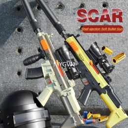 SCAR Toy Guns Soft Bullet Shell Ejection Blaster Rifle Sniper Submachine Gun for Boys Kids Outdoor Games