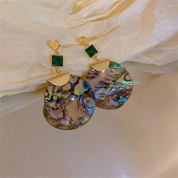 Dangle Earrings Emerald Beautiful Colors Vintage Oil Painting Niche Jewelry And Accessories Shell