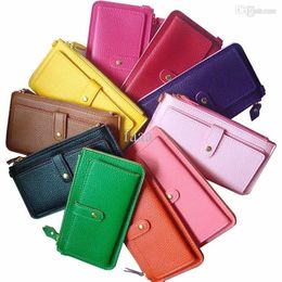 New selling fashion 11 assorted Colours lady purses and wallets with wrist strap design WX032569