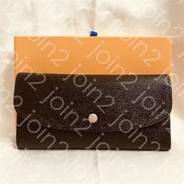 EMILIE WALLET Fashion Womens Button Long Wallet Card Pouch Round Coin Purse Zippy Brown Waterproof Canvas High Quality Box Dust B333J