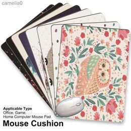 Mouse Pads Wrist Rests Mouse Pad Ultra-thin Non-slip Smooth Surface Owl Watercolour Painting Desk Mousepad Wrist Rest Mat for GamingL231221