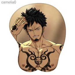 Mouse Pads Wrist Rests 3D Mouse Pad Trafalgar D. Water Law One Piece Anime Wrist Rest Silicone Sexy Creative Gaming Mousepad MatL231221