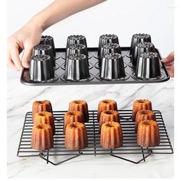 Baking Moulds Carbon Steel 12 Cavity Non-Stick Cannele Bordelais Fluted Mould Pudding Mold Cupcake Muffin Pan Kitchen Tools