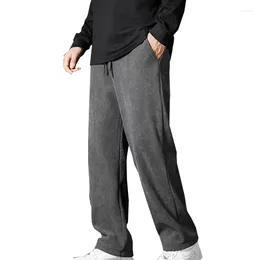 Men's Pants Winter Sweatpants Wide Leg Straight Baggy Casual Streetwear Solid Loose Jogging Track Vintage Trousers