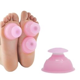 2pcs Silicone Cupping Cups Professional Vacuum Massage Suction Care Cups Set For Muscle Relaxation Moisture Massage Plastic Elastic Massager - Pink