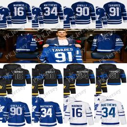 Toronto''Maple''Leafs '' #90 Ryan O'Reilly Retro retro hóquei retro Jersey #34 Auston Matthews William Nylander Morgan John Jake Wendel Mitchell J