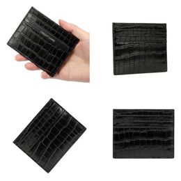 Genuine Leather RFID Men Wallet Crocodile Pattern Coin Purse Multi-card Position Cowhide Card Holder Mini Slim Compact Wallets208U