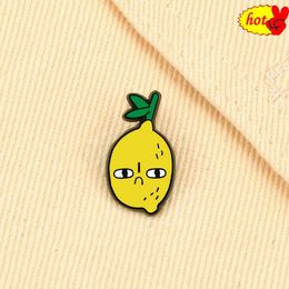 New Cartoon Angry Lemon Enamel Pin High Quality Plant Brooch Women Men Lapel Pin Badges Accessories Jewellery Gift for Friend