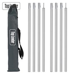 Shelters Adjustable 2m Tarp Tent Aluminium Alloy Pole Thicken Rack Stick Rod Outdoor Camping Lightweight Canopy Awning Support Poles