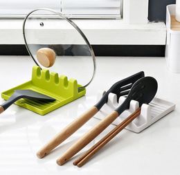 Spoon Spatula Shelf Tool Multifunction Mat Kitchen Utensil Rest Storage Cooking Holder Pad Tools Green White5971600