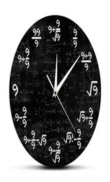 The Nines Math Wall Clock Number 9 Math Modern Clock Wall Watch Math Equation The Clock of 9s Formulas Mathematical Wall Art Y20015056902