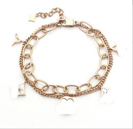 Tennis European and American High Quality Fashion Fashion Jewelry Letter Round Square Flower Shell Double Layer Thick Bracelet Women's Bracelet