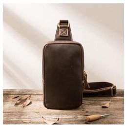 Genuine Leather handmade fashion men sling bag cross body messenger bags 4 Colours outdoor women waist bag pack320f