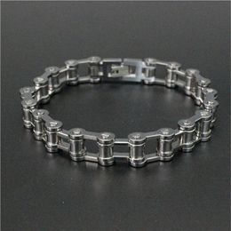 1pc Personal Design Biker Motorcycles Bicycle Chain Bracelet 316L Stainless Steel Biker Style Silver Bracelet274C