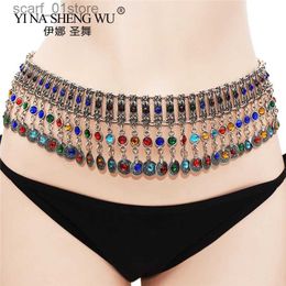 Waist Chain Belts Turkey Women Vintage Antique Colour Coin Belt Belly Dance Waist Chain Waist Chain Wedding Belt India Gypsy Ethnic Beach JewelryL231221