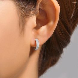 Hoop Earrings CANNER Zircon Twist Shape S925 Sterling Silver Niche Design Double-Row Decorative Exquisite Ear Buckles