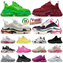 Designers Crystal Bottom 17w Casual Shoes Balencaigas Mens Womens Old Dad Triple S Clear Sole Black Pink Cloud White Paris Luxury Balencigas Trainer Dhgate Sneakers