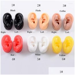 Jewelry Pouches Bags Pouches Simation 11 Soft Sile Ear Model Practice Piercings Tools Display Teaching Tool Accessories Stand Kit D Otivj
