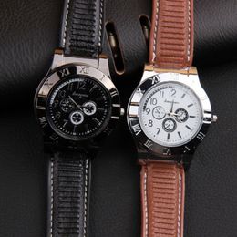 2019 New Flameless Rechargeable USB Cigarette Lighter Watches relogio masculino Clock Lighter Men's Quartz Wristwatch kol saa275T