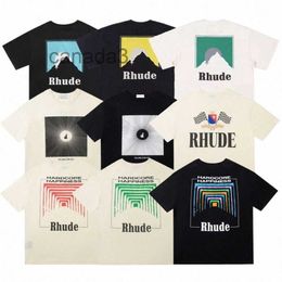 Summer Mens T-shirts Womens Rhude Designers for Men Tops Letter Polos Embroidery Tshirts Clothing Short Sleeved Tshirt Large Tees G4au# OVI1