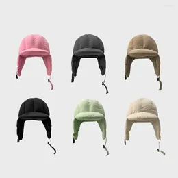 Berets Korean Flying Hats Ins Retro Ear Protection For Men And Women Winter Warm Outdoor Riding Skiing Bomber Hat Unisex Cap