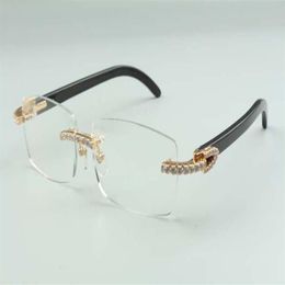 2021 natural black buffalo horns glasses 3524012 luxury designers endlesses diamonds glasses frame size 36 -18-140mm273o
