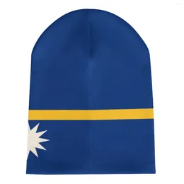 Berets Nation Nauru Flag Country Knitted Hat For Men Women Boys Unisex Winter Autumn Beanie Cap Warm Bonnet
