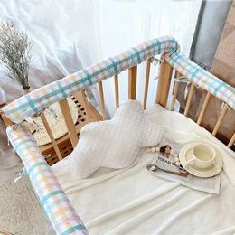 100% Cotton Thickened Crib Rail Cover Crib Guardrail Anti-collision Anti-bite Strip Quilted Fence Protective Strip Soft Edge 231221