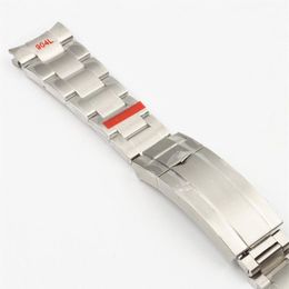 20mm 904L Stainless Steel Watchband For Fit Role-X Submariner Silver Special Arc End Wrist Strap Bracelet Men Butterfly Buckle278z