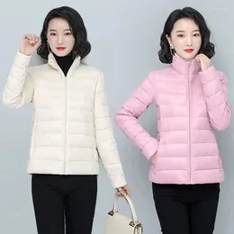 Women's Trench Coats Down Cotton Jacket Women Autumn Winter 2023 Fashion Slim Versatile Light Padded Coat Female Large Size Short Warm