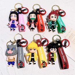 Anime Figure Souvenir 3d Demon Slayer Character PVC Rubber Keychain